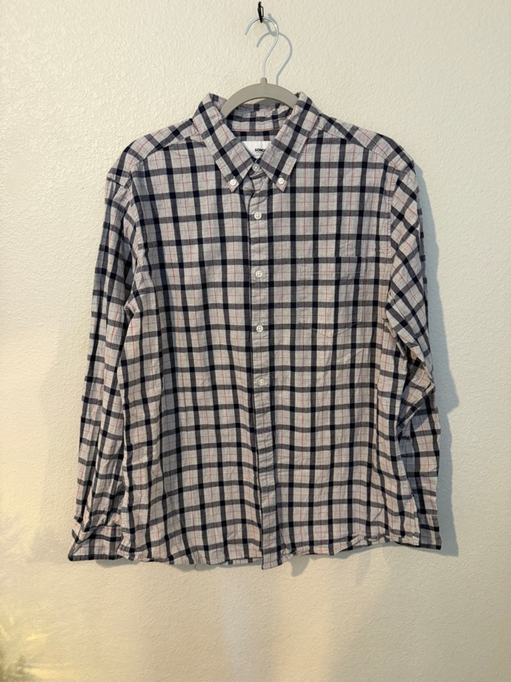 Sonoma Men's dark and light gray Plaid Button-Down Shirt